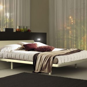 White Blue Bed